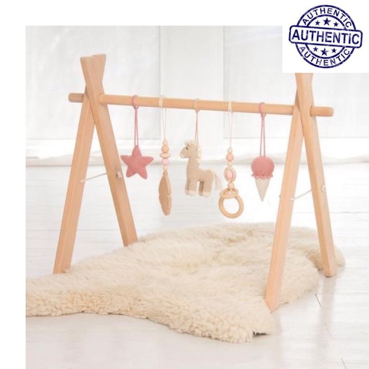 Kệ chữ A đồ chơi bằng gỗ thông an toàn cho bé Rainbow H45 DY8T5