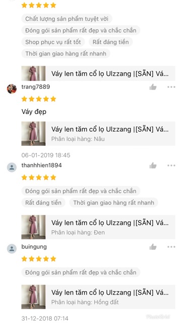 Váy len tăm dáng dài ULZZANG