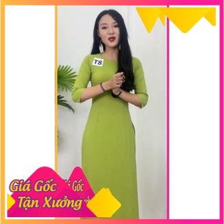 Áo dài lụa nhật trơn kèm quần cùng chất (đủ màu)