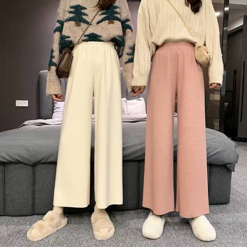 Quần Cullotes Ống Rộng Vải Nhung dày ấm | BigBuy360 - bigbuy360.vn