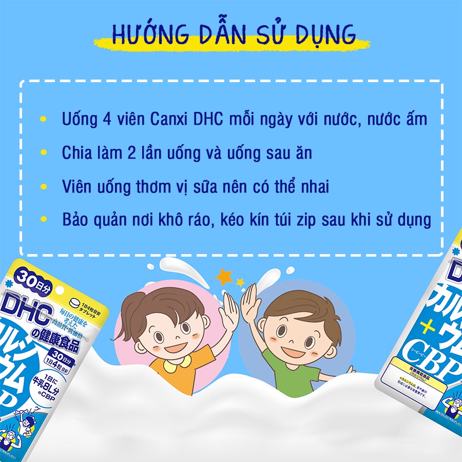 Viên Uống Bổ Sung Canxi DHC Calcium + CBP Nhật Bản