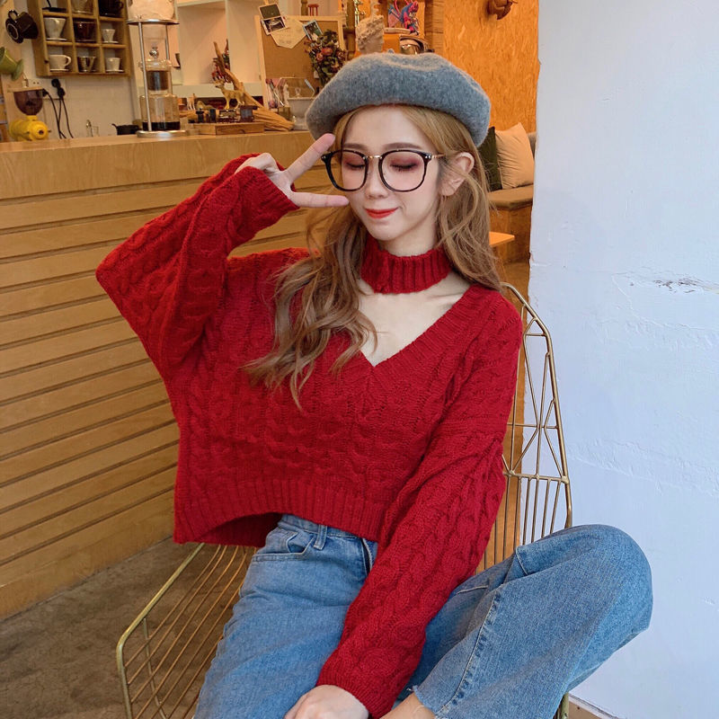 Áo sweater tay dài ấm áp thời trang dễ thương cho nữ