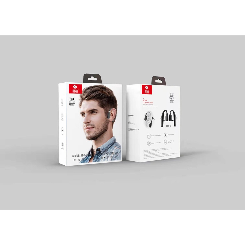 CHÍNH HÃNGTai nghe Bluetooth móc tai R606 Chính hãng ( Tai nghe thể thao 2 bên , dây, v4.1) không gây đau tai