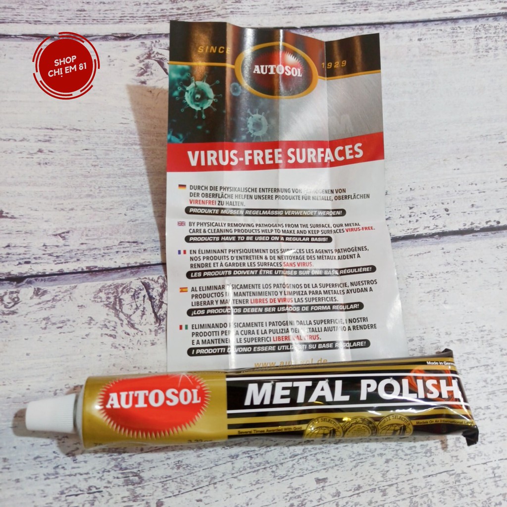 Kem đánh bóng kim loại, làm sạch inox sáng bóng AUTOSOL METAL POLISH 75ml