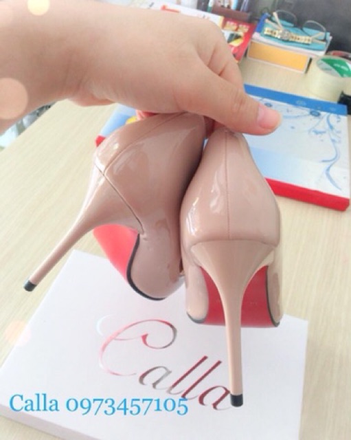 Giày cao gót Calla đế đỏ nude 9-10p | BigBuy360 - bigbuy360.vn