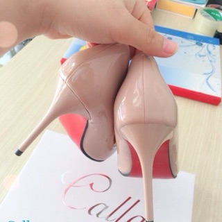 Giày cao gót Calla đế đỏ nude 9-10p