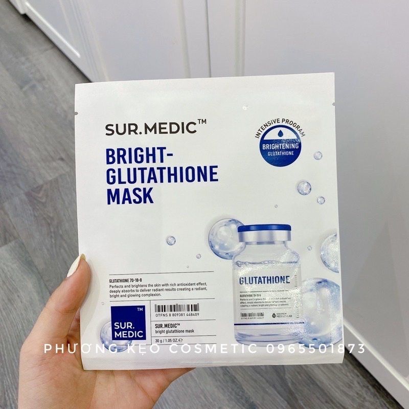 Mặt nạ dưỡng trắng Sur.Medic Bright Glutathione Mask Hàn Quốc