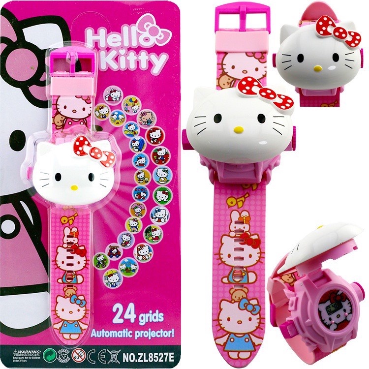 Đồng Hồ Em Bé Đôrêmon /hello kitty /spiderman/chó cứu hộ chiếu hình 3D