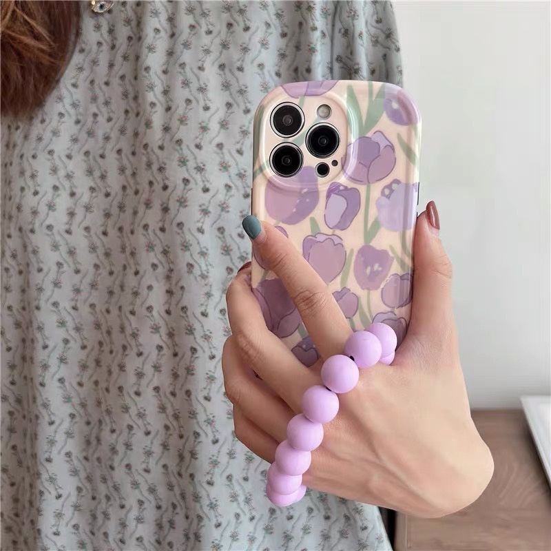Ốp Điện Thoại tpu Họa Tiết Hoa tulip Tím Hoạt Hình Cho iphone 13 pro max ins12 pro max x/xs max11 pro max xsmax