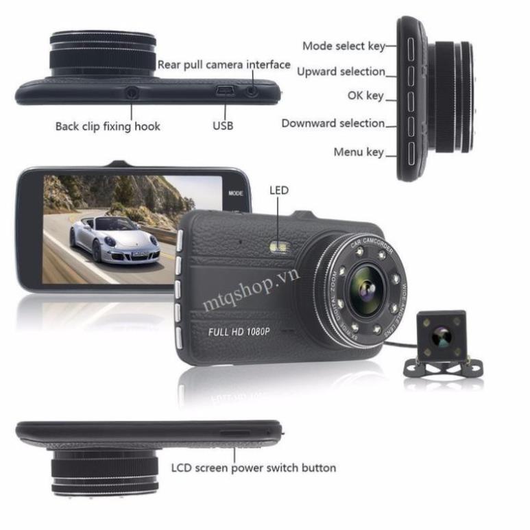Camera hành trình ô tô X004 full HD, camera ra hành trình xe ô tô độ phân giải cao có LCD và chống nước