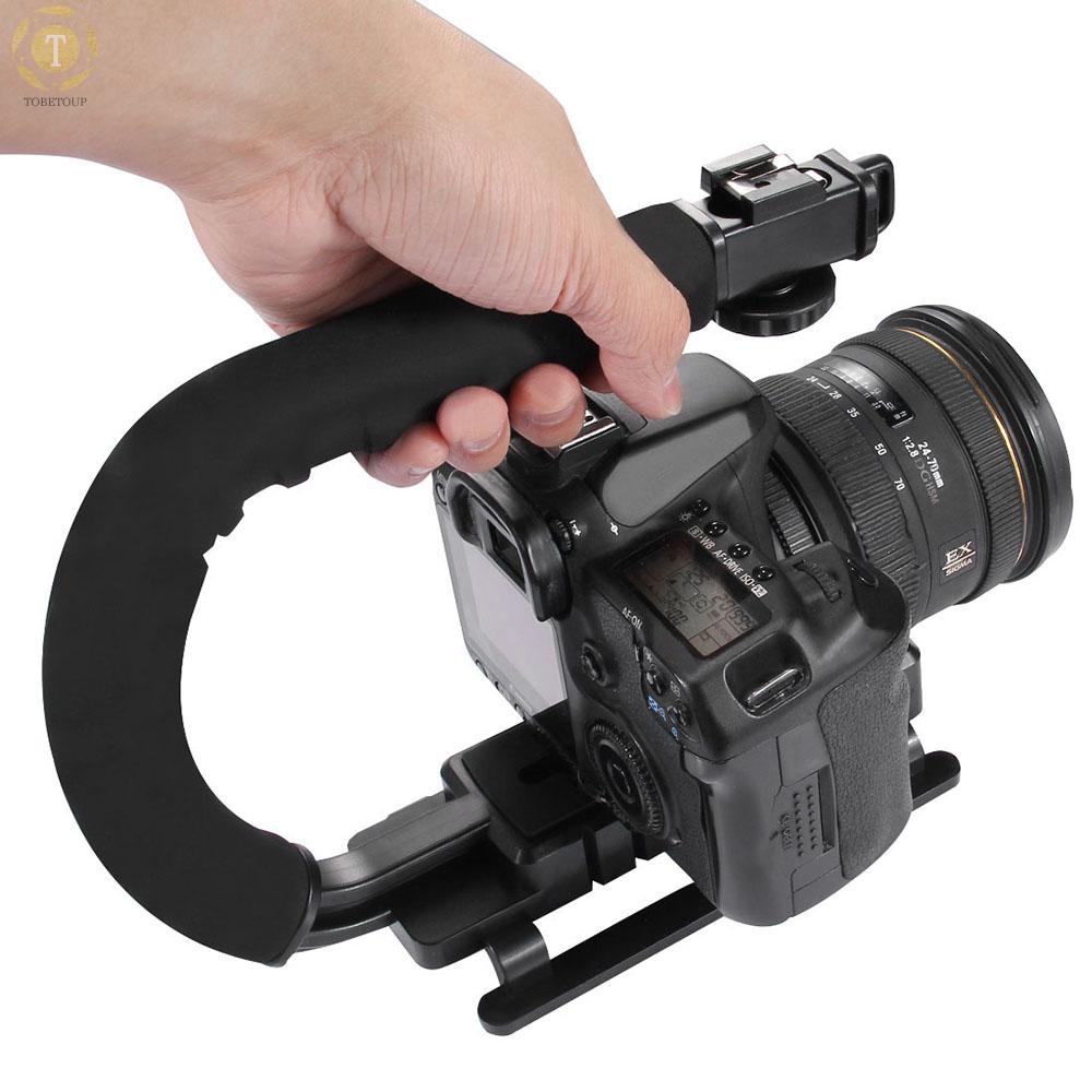 Shipped within 12 hours】 PULUZ PU3005 C-shaped Camera Bracket Video Handle DV Brackets Steadicam U Shape Stabilizer Grip Stabilizing Tool for DSLR DV Camera Enhance Stability of Video Filming Stabilizer [TO]