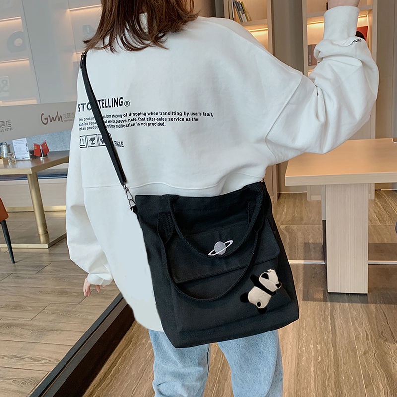 Túi Xách Canvas Đeo Vai Phong Cách Thời Trang Retro Nhật Hàn Dành Cho Nữ