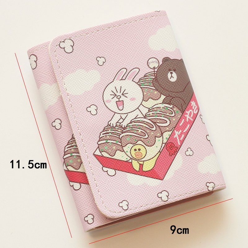 Ví nữ mini bóp đựng tiền nữ thiết kế gấp gọn in hình hoạt hình dễ thương