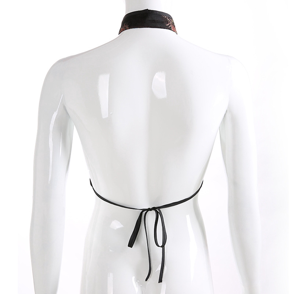 Áo Croptop sát nách dạng yếm cột dây thiết kế quyến rũ cho nữ | BigBuy360 - bigbuy360.vn