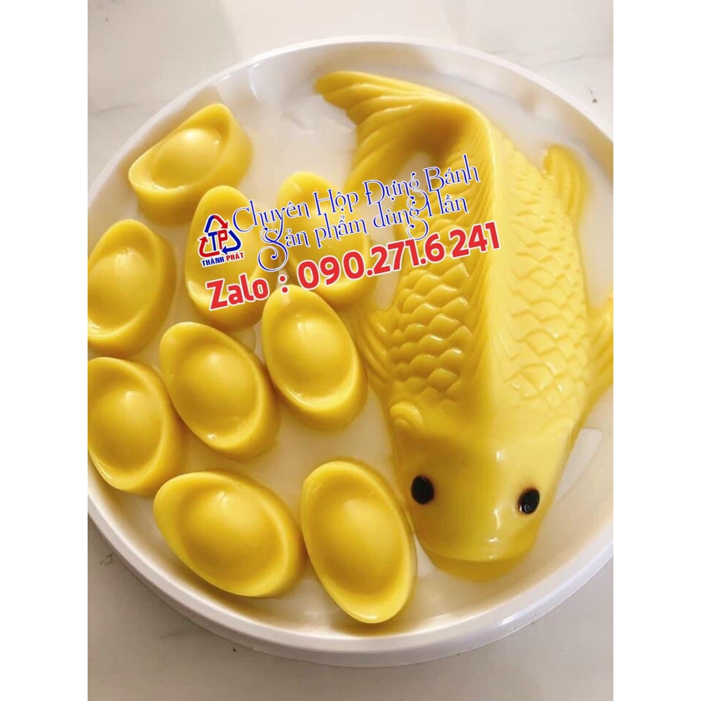 10 Hộp H122 đựng rau câu cá chép 24cm - bánh bông lan lớn