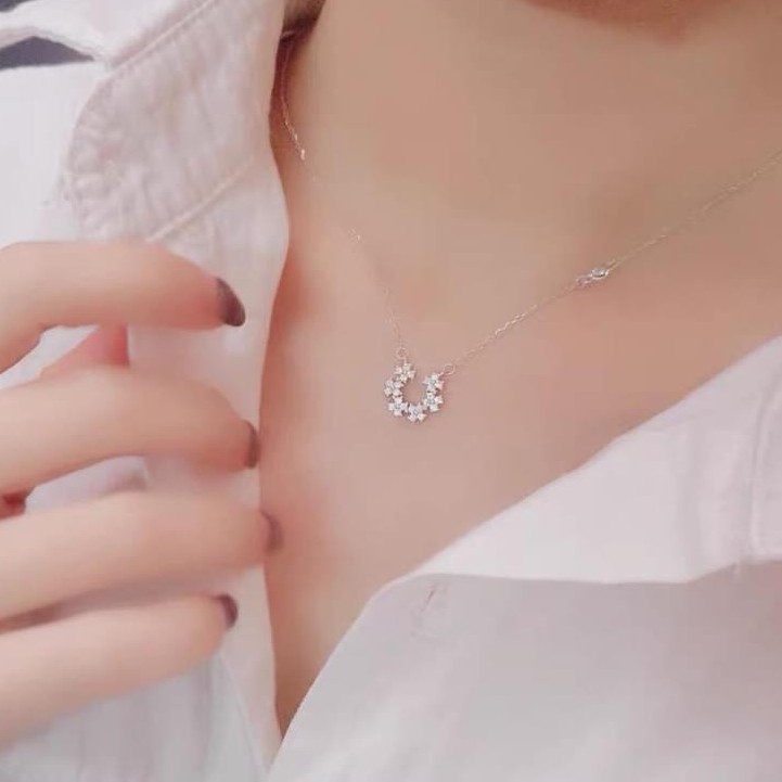 DÂY CHUYỀN LIỀN MẶT GẮN ĐÁ NHỎ XINH XẮN