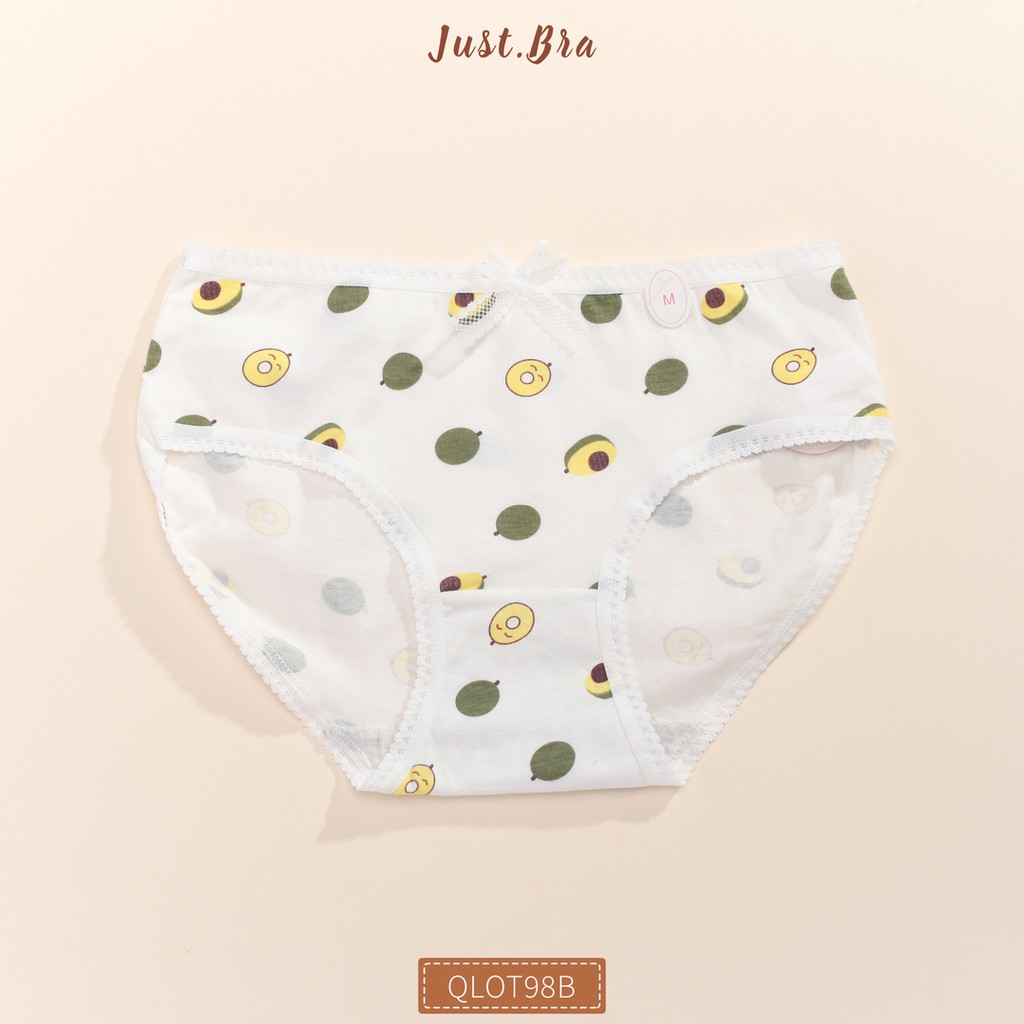 Quần lót nữ Just Bra cotton họa tiết quả bơ đáng yêu, thoáng mát QLOT98B | BigBuy360 - bigbuy360.vn