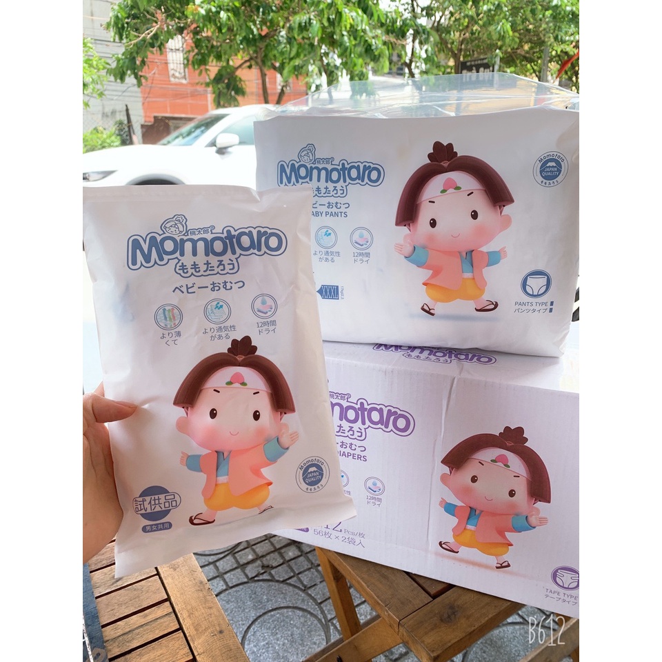 Tã bỉm dán/quần MOMOTARO chính hãng S112/M96/M92/L84/XL78/XXL72/XXXL70
