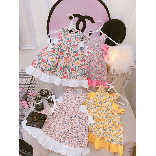 Váy hoa Tết dễ thương cho bé gái từ 10-20kg