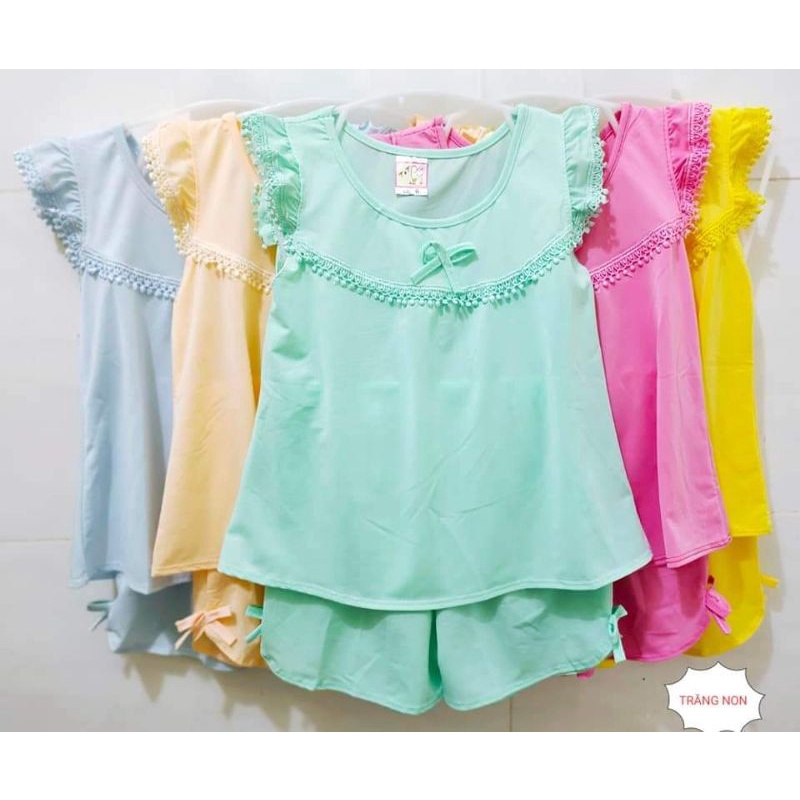 Bộ quần áo thun lạnh cánh tiên dễ thương cho bé gái. Đồ bộ bé gái