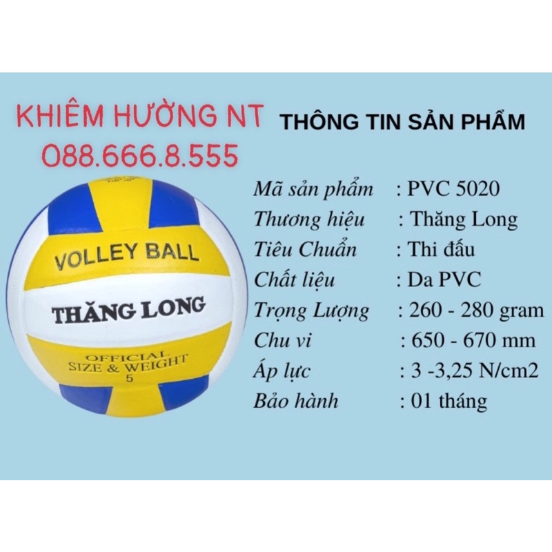 Bóng Chuyền Thi Đấu Thăng Long VB (5020) + Lưới + Kim Bơm