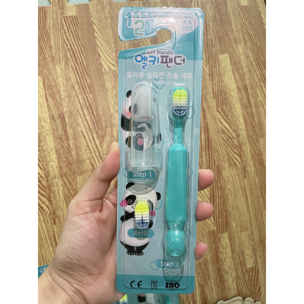 Bộ bàn chải tập đánh răng Lki Panda cho bé
