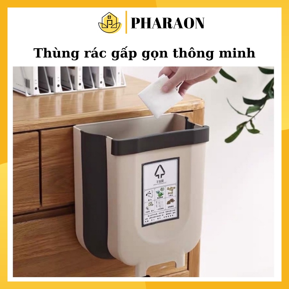 Thùng Rác Gấp Gọn Thông Minh Treo Cạnh Tủ 2 Size Tiện Lợi Full Box