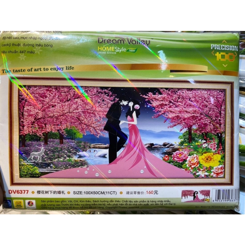 Tranh thêu Chữ thập Phu thuê viên mãn Dream valley mẫu mới DV6377(1mx50 cm) chưa thêu