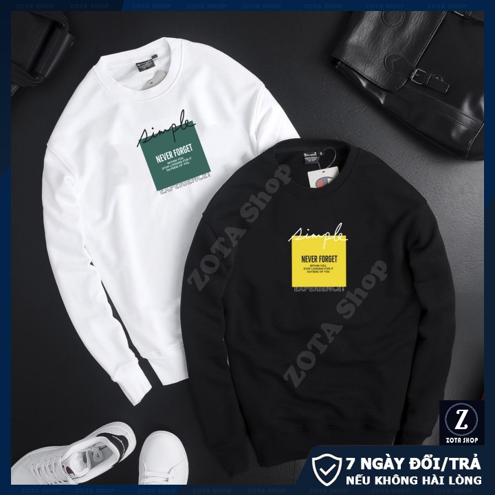 Áo thu đông nam dài tay, chất nỉ Thái dày đẹp mặc giữ nhiệt Never Forget SW312 | BigBuy360 - bigbuy360.vn