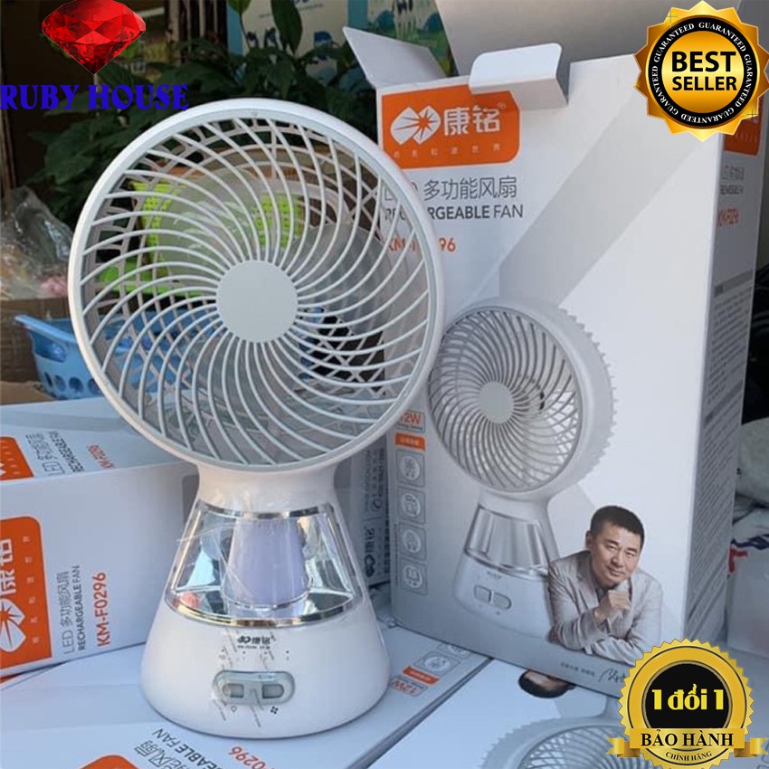 Quạt Tích Điện Ông Tây F0296 Cao Cấp, Có đèn siêu sáng, tích điện từ 4-6 tiếng, quạt tích điện mẫu mới 2021 | BigBuy360 - bigbuy360.vn