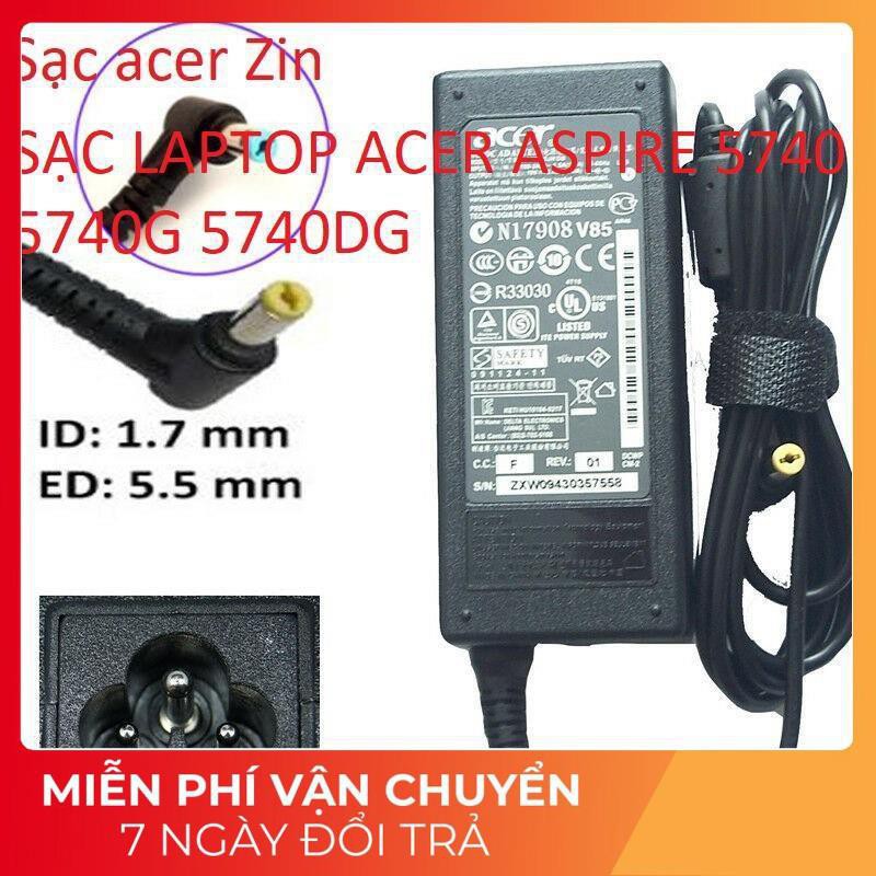⚡️[Sạc zin] SẠC LAPTOP ACER ASPIRE 5740 5740G 5740DG 19V - 3.42A - 65W Chân vàng 5.5 x 1.7 mm