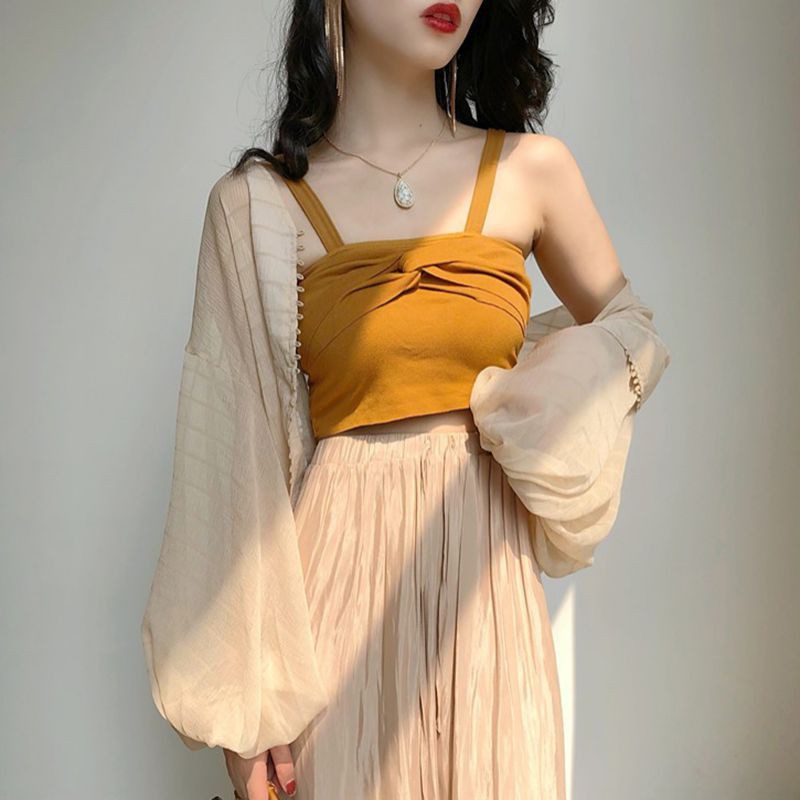 Áo Hai Dây Dáng Ôm Thời Trang Xinh Xắn Cho Nữ