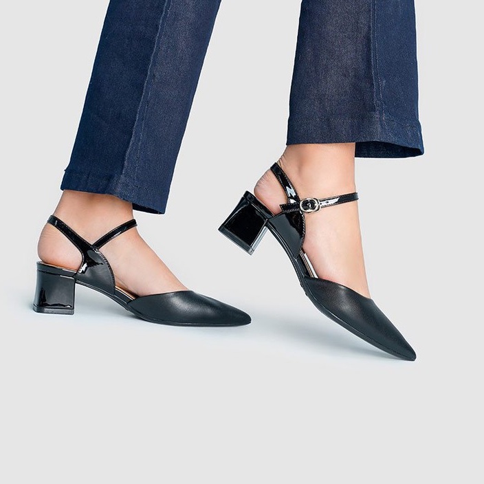 Giày cao gót Nữ 5cm Thời Trang JUNO mũi nhọn phối màu CG05075