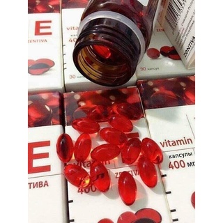Vitamin E đỏ Nga 400mg (lọ thuỷ tinh 30  viên)