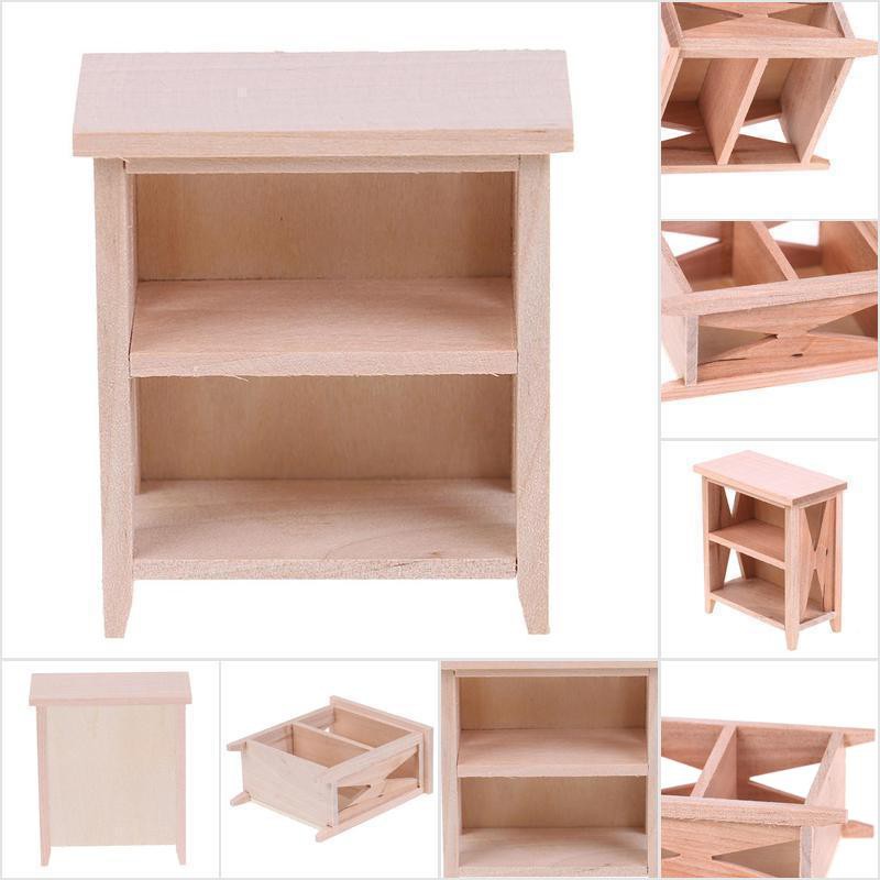 [HoMSI] 1/12 Dollhouse Miniature Unpainted Lockers Storage Rack Model DIY Accessories SUU