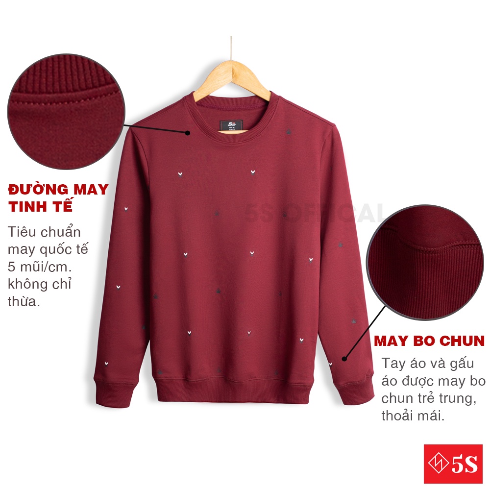 Áo Nỉ Nam Cổ Tròn 5S (5 màu), Chất Liệu Cotton USA Mềm Mịn, Không Bai Xù, Thiết Kế In Họa Tiết Trẻ Trung (ANI21007) | BigBuy360 - bigbuy360.vn