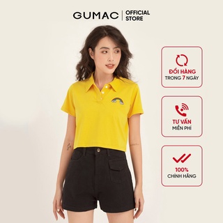 Quần short nữ túi đắp GUMAC màu đen đủ size, năng động, trẻ trung QJB184