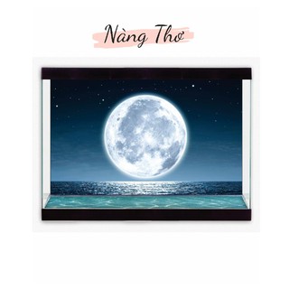 TRANH MẶT TRĂNG 3D DÁN HỒ CÁ NEW MOON_NÀNG THƠ