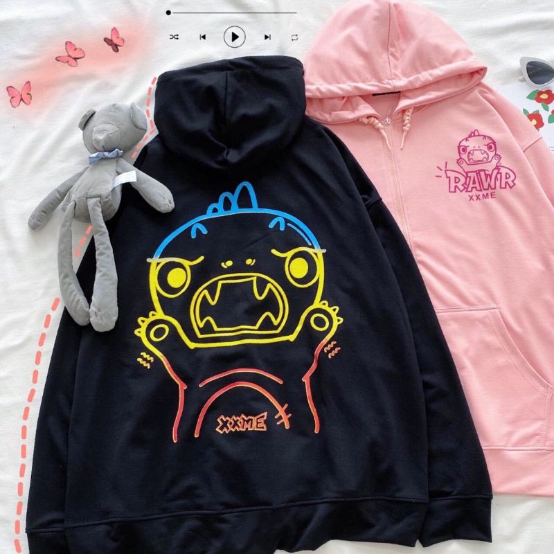 𝗡𝗘𝗪 𝗔𝗥𝗥𝗜𝗩𝗔𝗟 Áo Khoác Hoodie Dây Kéo Form Rộng (ẢNH THẬT)