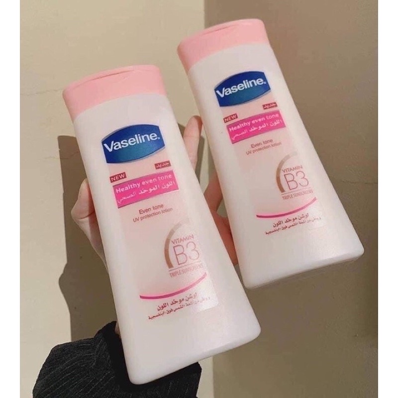 sữa dưỡng thể vaseline màu hồng heathy white dưỡng ẩm làm sáng và mềm mịn da 400ml