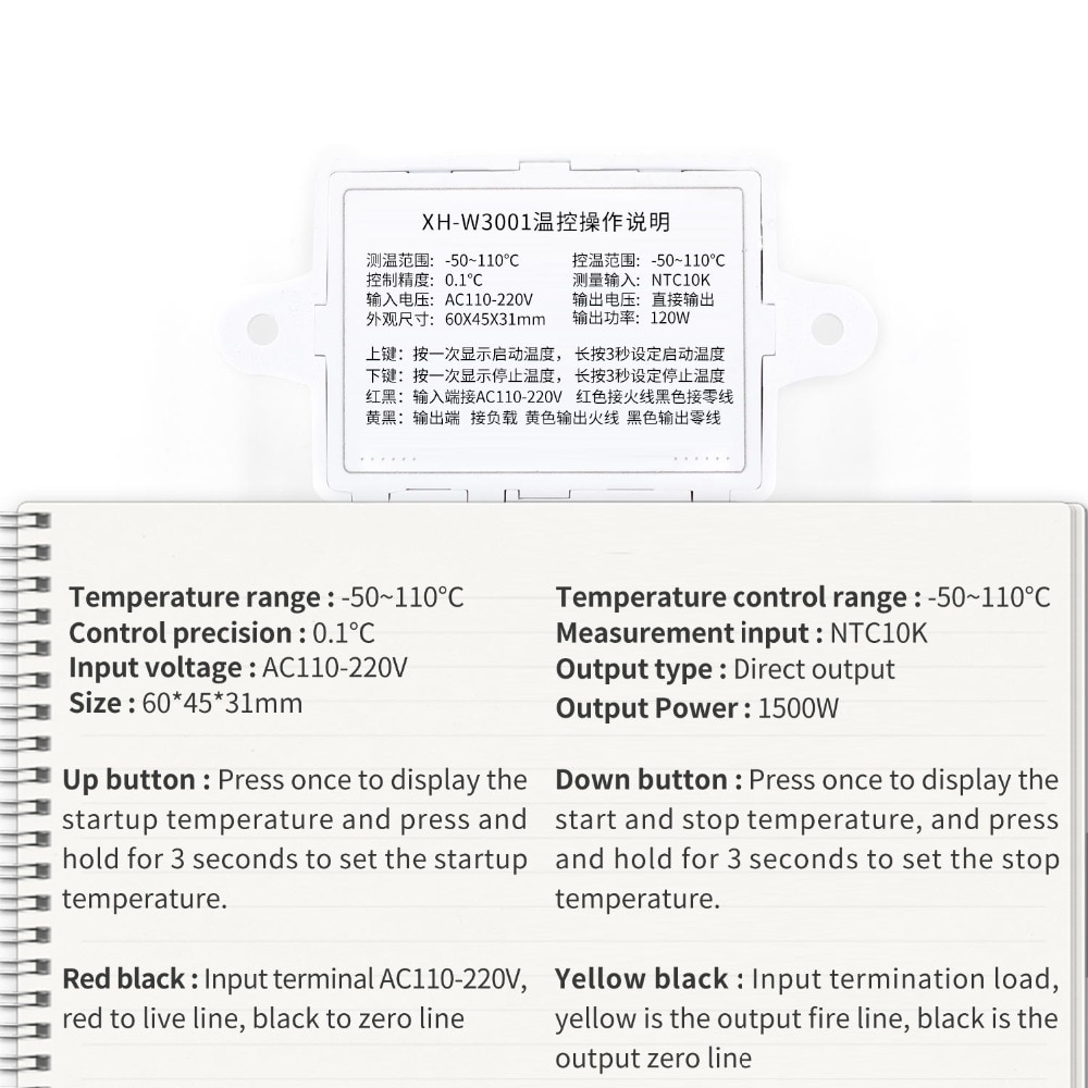 Bộ Điều Khiển Nhiệt Độ Xh-W3001 10a 12v 24v 220vac Cho Arduino