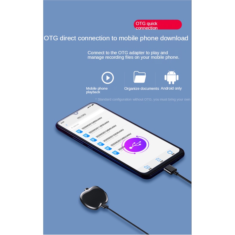 Vòng cổ Mặt Hình Máy Ghi Âm Mini HD Giảm Tiếng Ồn MP3 Playe