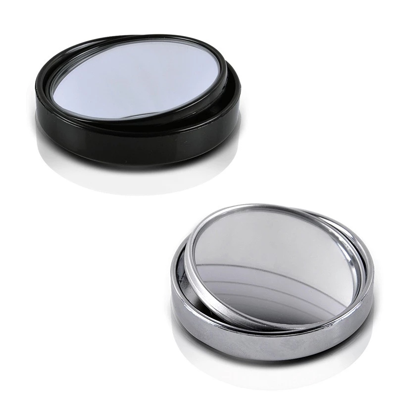 2 Pieces HD Car Round Frame Wide Angle 360 Degree Adjustable Parking Convex Blind Spot Mirror