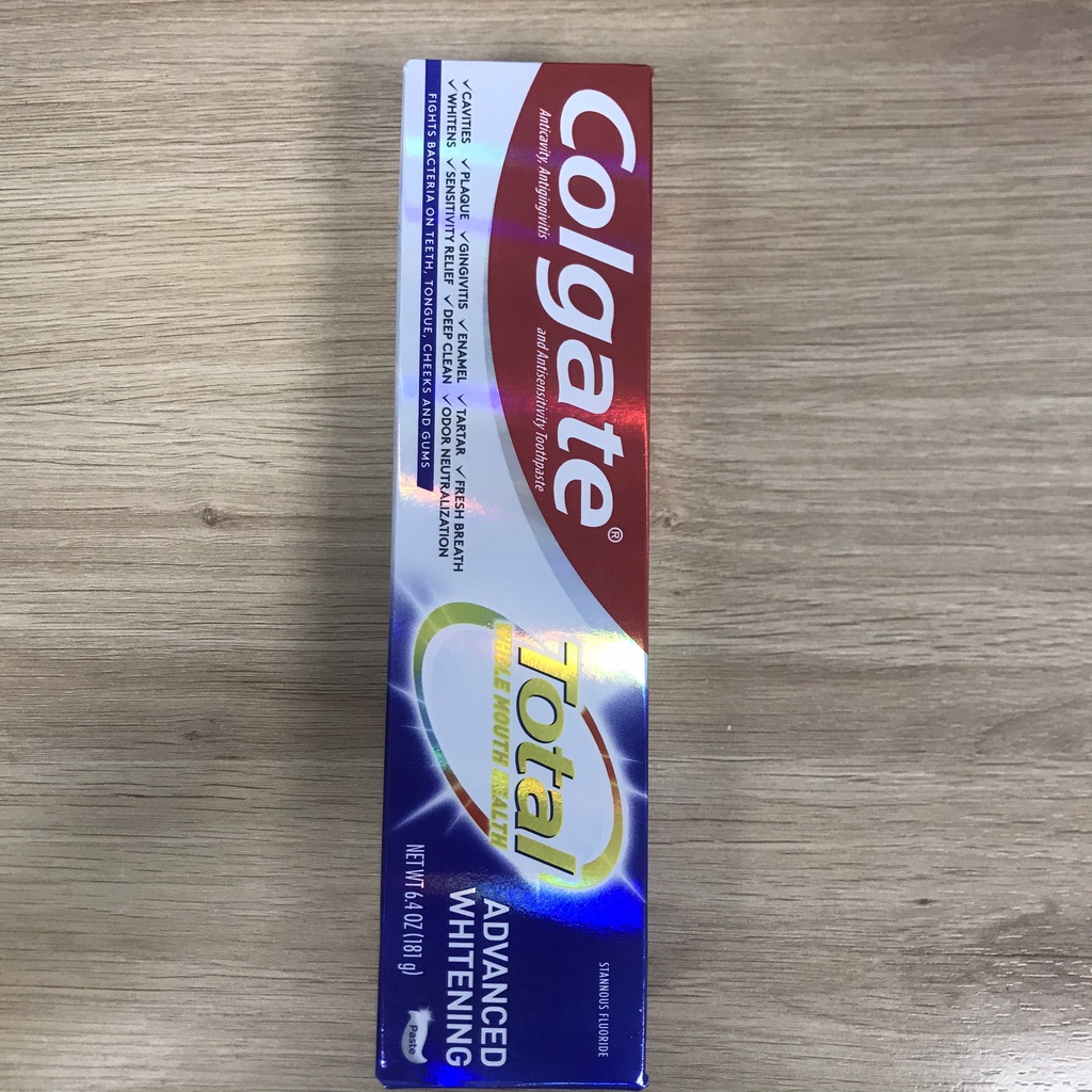 Kem đánh răng COLGATE 170g/190g/181g  kem làm trắng răng COLGATE Bạc Hà/Than Hoạt Tính/Total Advanced Whitening