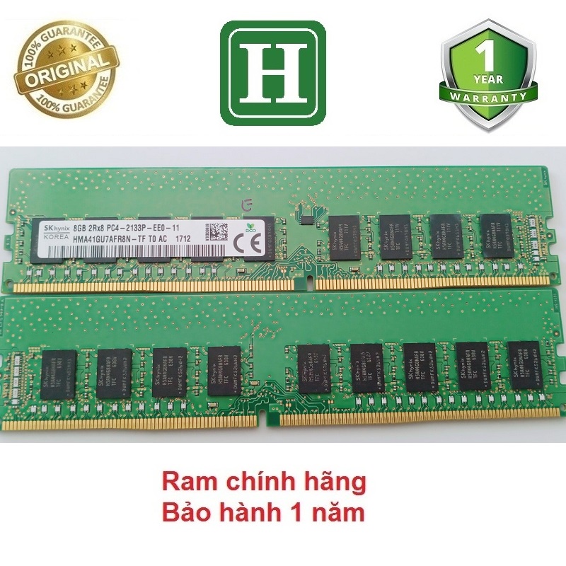 Ram Ecc Unbuffered 4GB, 8GB DDR4 BUS 2133, 2400 hàng chính hãng bảo hành 12 tháng