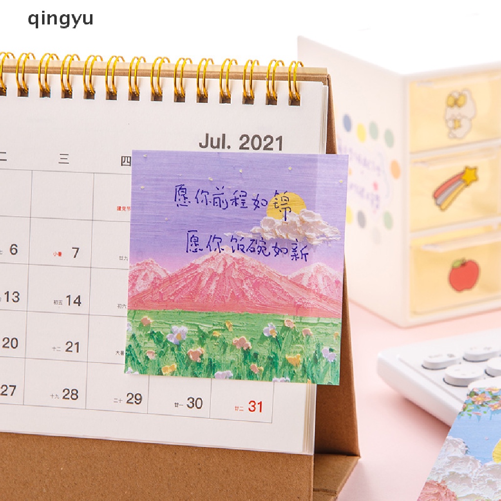 Set 80 Tờ Giấy Ghi Chú Vẽ Tranh Sơn Dầu Nhiều Màu Tiện Dụng Cho Văn Phòng / Trường Học