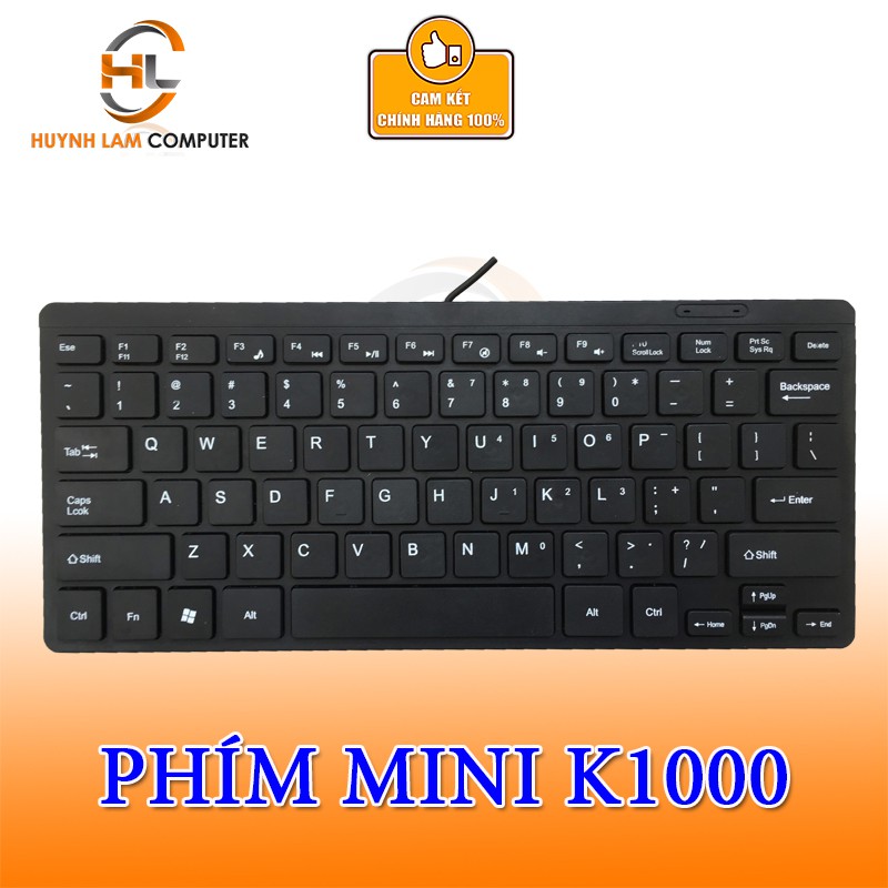 Bàn phím mini K1000 Multimedia mềm mại có dây