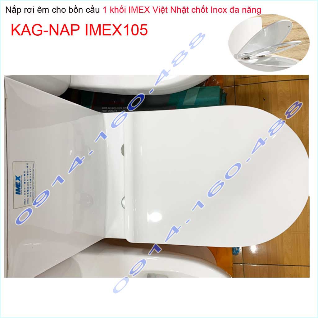 Nắp bồn cầu Imex Việt Nhật KAG-NAP IMEX105, nắp đậy bồn cầu cao cấp  rơi êm cầu Imex