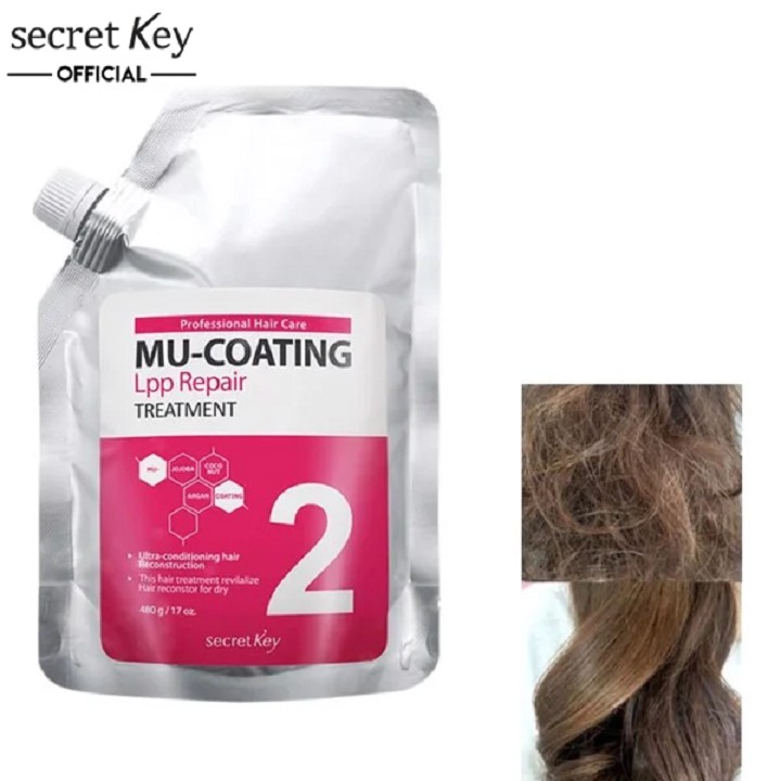 Kem ủ tóc phục hồi hư tổn Secret Key Mu-Coating LPP Repair Treatment 480g