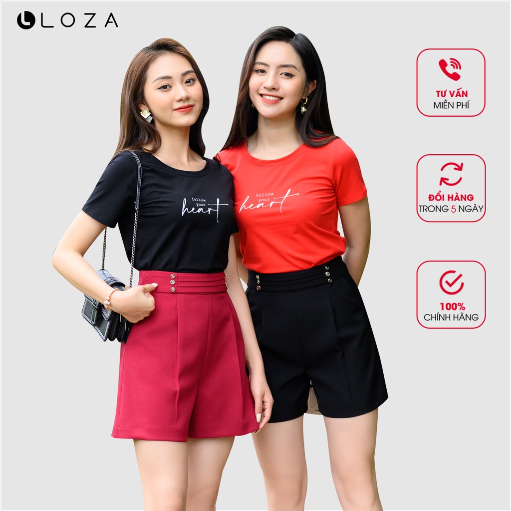 Áo phông nữ LOZA in chữ Heart - PT04120